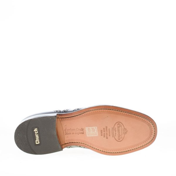 CHURCH'S uomo Burwood scarpa oxford full brogue in vitello spazzolato EBANO light - immagine 8