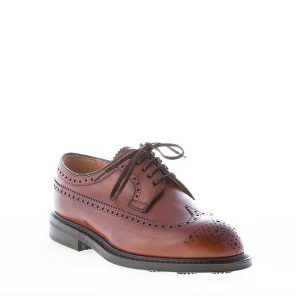 CHURCH'S uomo SWING scarpa derby wingtip brogues in pelle MARRONE NOCE. Suola in gomma - immagine 2