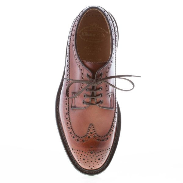 CHURCH'S uomo SWING scarpa derby wingtip brogues in pelle MARRONE NOCE. Suola in gomma - immagine 7