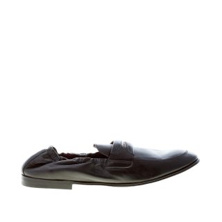 DOLCE & GABBANA uomo mocassino elasticizzato in pelle NERO con fascetta logo. Suola cuoio
