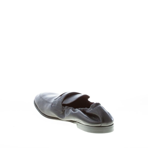 DOLCE & GABBANA uomo mocassino elasticizzato in pelle NERO con fascetta logo. Suola cuoio - immagine 4