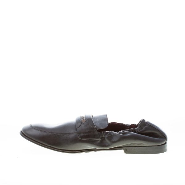 DOLCE & GABBANA uomo mocassino elasticizzato in pelle NERO con fascetta logo. Suola cuoio - immagine 5