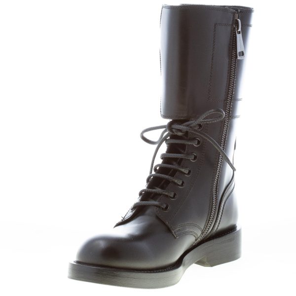 DOLCE & GABBANA donna stivaletto anfibio Bernini in pelle lucida NERO con fibbie. Tacco 3 cm - immagine 6