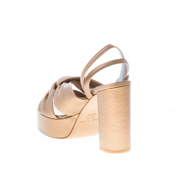 THE RO&F donna sandalo in pelle BRONZO con cinturino alla caviglia e platform. Tacco 11 cm - immagine 4