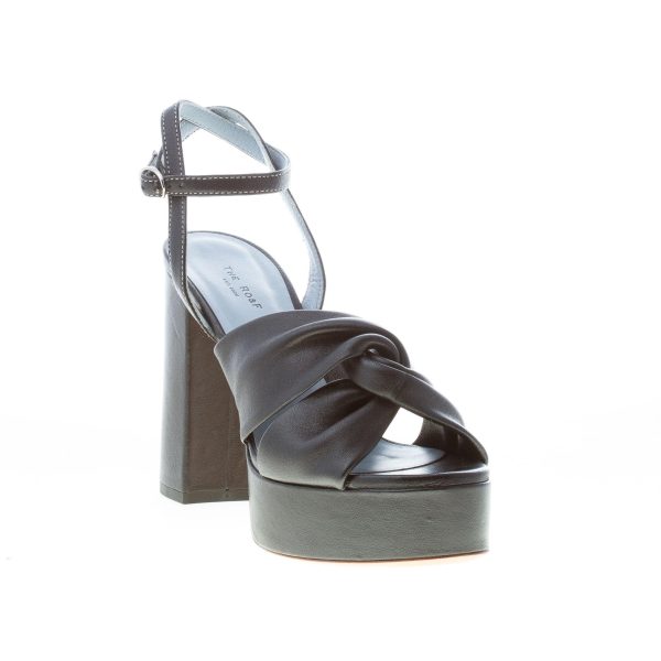 THE RO&F donna sandalo in nappa NERO con cinturino alla caviglia e platform. Tacco 11 cm - immagine 2
