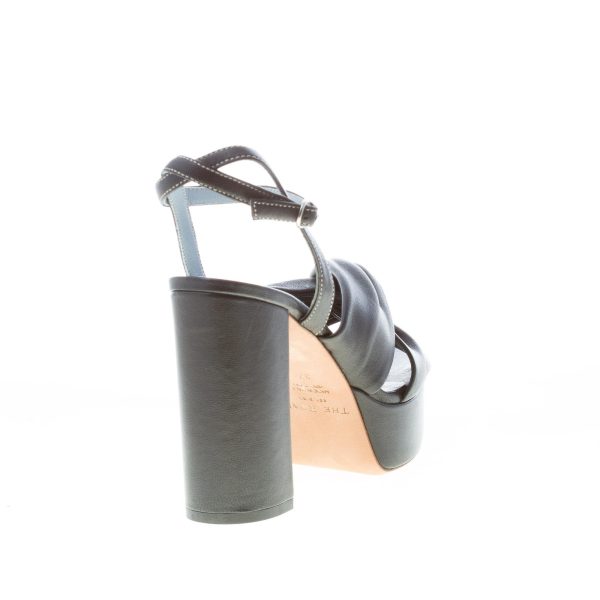 THE RO&F donna sandalo in nappa NERO con cinturino alla caviglia e platform. Tacco 11 cm - immagine 3