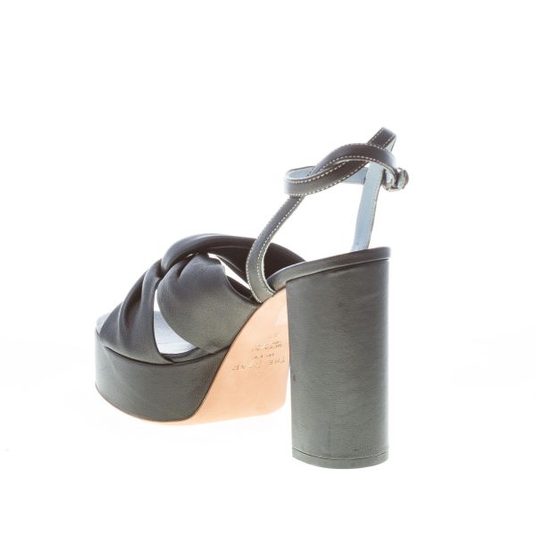 THE RO&F donna sandalo in nappa NERO con cinturino alla caviglia e platform. Tacco 11 cm - immagine 4