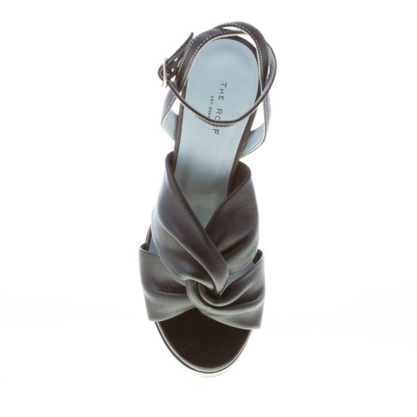 THE RO&F donna sandalo in nappa NERO con cinturino alla caviglia e platform. Tacco 11 cm - immagine 7