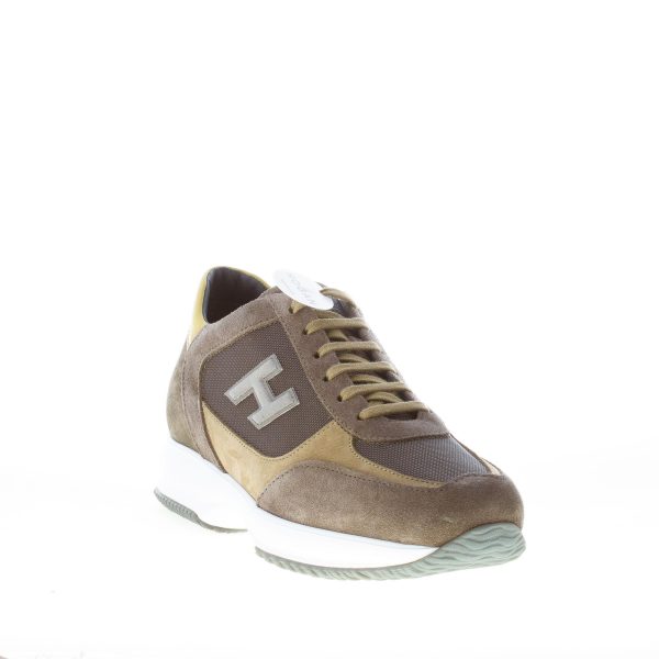 HOGAN uomo Interactive sneaker in camoscio e tessuto VERDE oliva - immagine 2