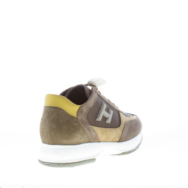 HOGAN uomo Interactive sneaker in camoscio e tessuto VERDE oliva - immagine 3