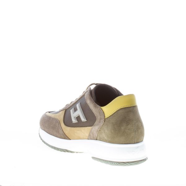 HOGAN uomo Interactive sneaker in camoscio e tessuto VERDE oliva - immagine 4