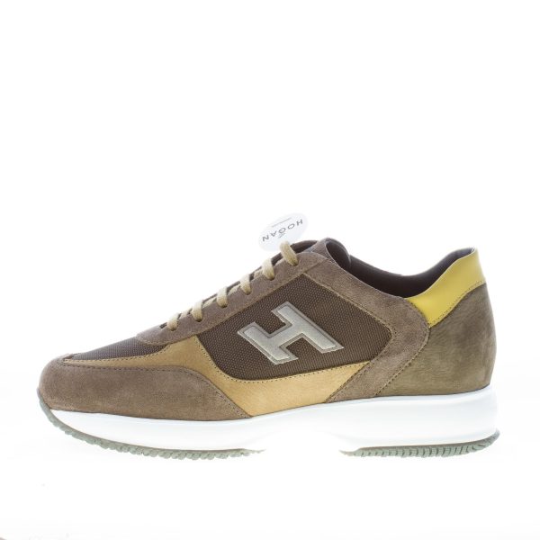 HOGAN uomo Interactive sneaker in camoscio e tessuto VERDE oliva - immagine 5