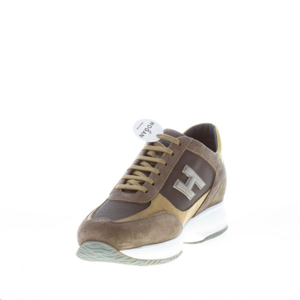 HOGAN uomo Interactive sneaker in camoscio e tessuto VERDE oliva - immagine 6