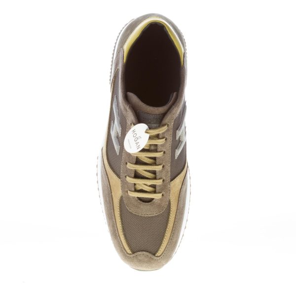 HOGAN uomo Interactive sneaker in camoscio e tessuto VERDE oliva - immagine 7