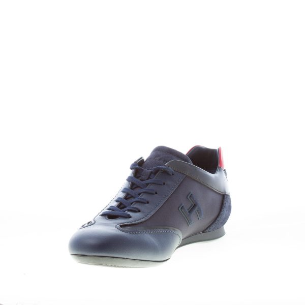 HOGAN uomo OLYMPIA sneaker in pelle e tessuto BLU NOTTE più rosso - immagine 6