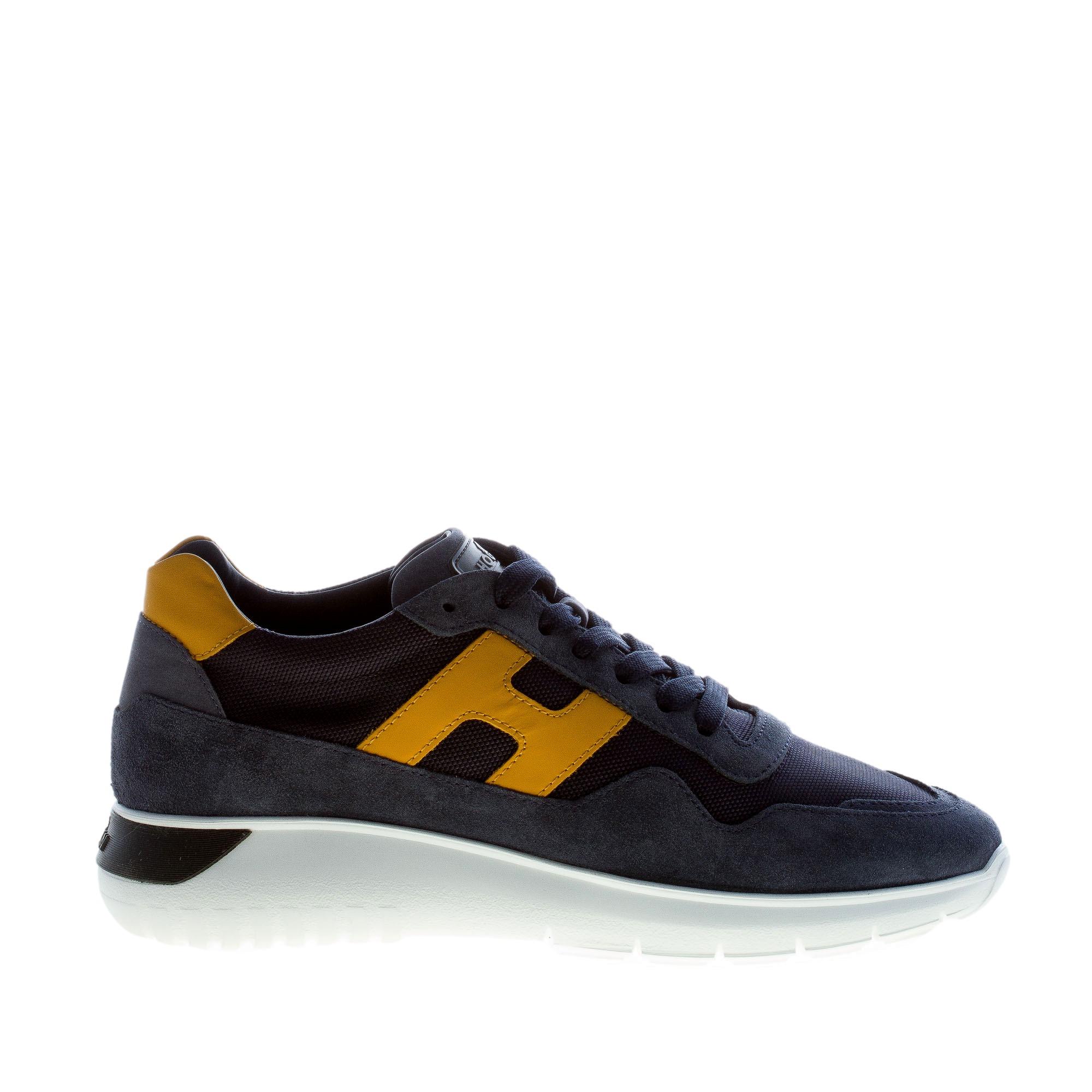 HOGAN uomo Interactive Cube sneaker in camoscio e tessuto BLU più giallo |  Strike Calzature