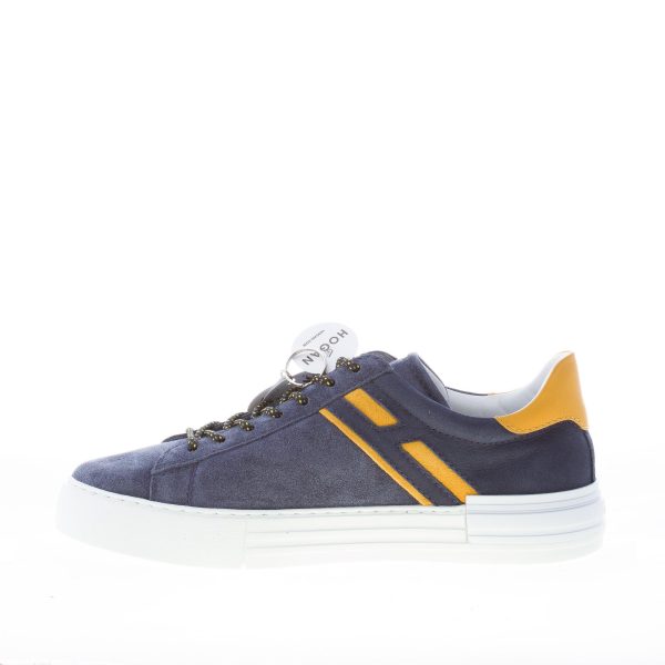 HOGAN uomo sneaker Rebel H526 in camoscio BLU più giallo - immagine 5