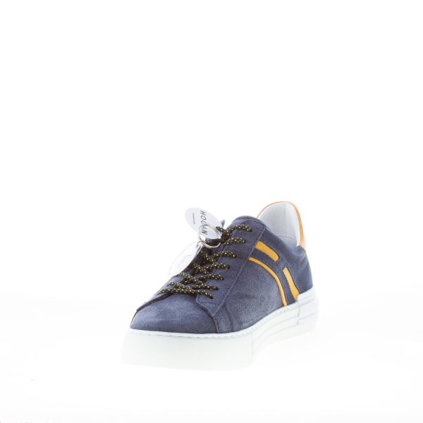 HOGAN uomo sneaker Rebel H526 in camoscio BLU più giallo - immagine 6