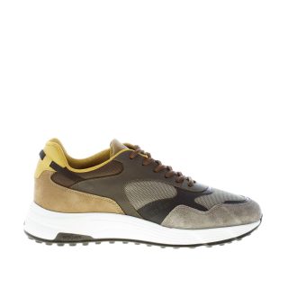 HOGAN uomo Hyperlight sneaker in nabuk tessuto e pelle VERDE più grigio