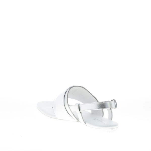HOGAN donna H257 infradito Valencia in pelle ARGENTO E bianco con monogramma metal - immagine 4