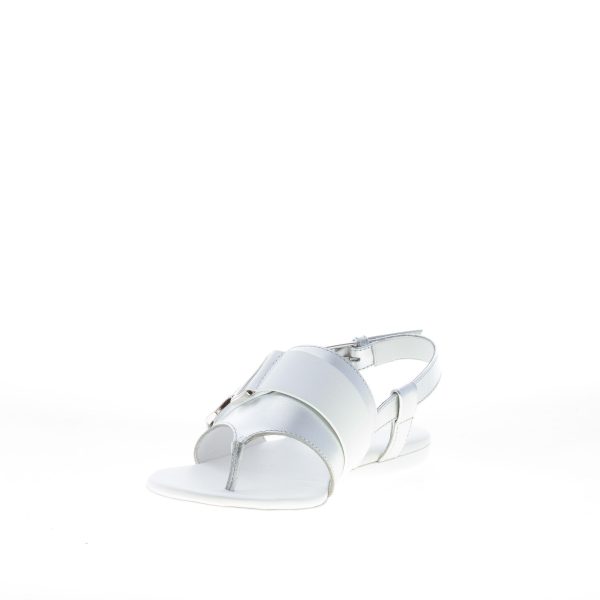 HOGAN donna H257 infradito Valencia in pelle ARGENTO E bianco con monogramma metal - immagine 6