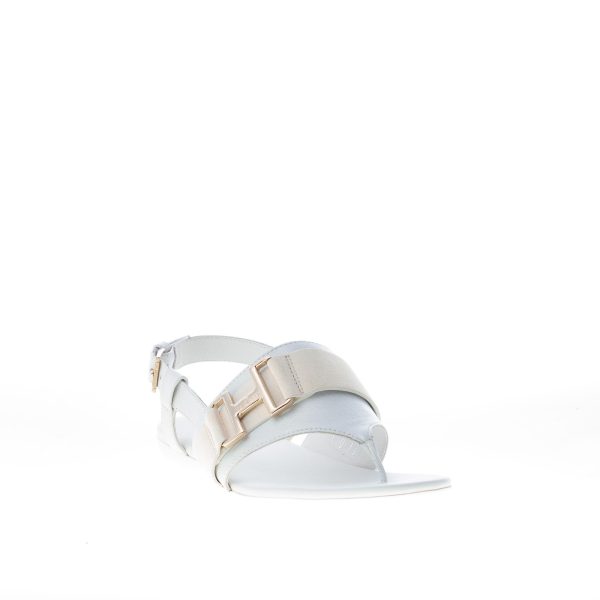 HOGAN donna H257 infradito Valencia in pelle BIANCO con accessorio metal - immagine 2