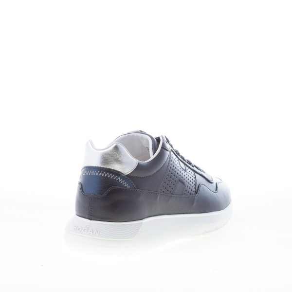 HOGAN donna Interactive Cube sneaker in pelle BLU più argento - immagine 3