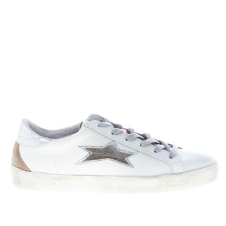 ISHIKAWA donna sneaker LOW PLUS LIM 1870 in pelle BIANCO più oro