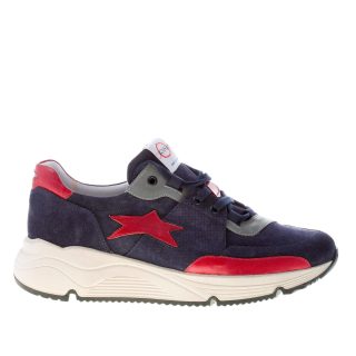 ISHIKAWA uomo sneaker Olimpic 1975 in camoscio BLU più rosso
