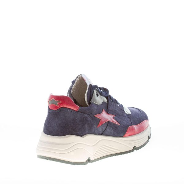 ISHIKAWA uomo sneaker Olimpic 1975 in camoscio BLU più rosso - immagine 3