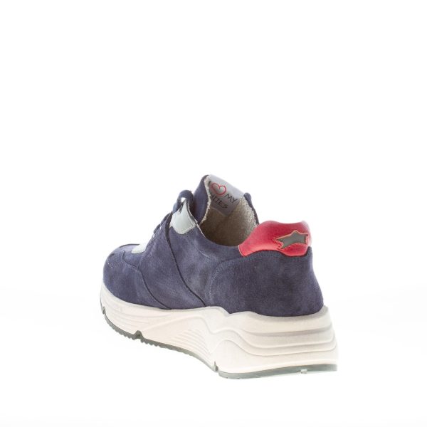 ISHIKAWA uomo sneaker Olimpic 1975 in camoscio BLU più rosso - immagine 4