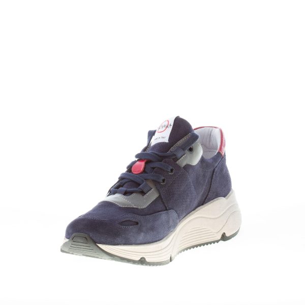 ISHIKAWA uomo sneaker Olimpic 1975 in camoscio BLU più rosso - immagine 6