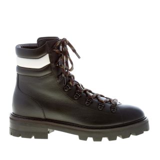 JIMMY CHOO donna scarponcino trekking Eshe Flat in pelle NERO e latte