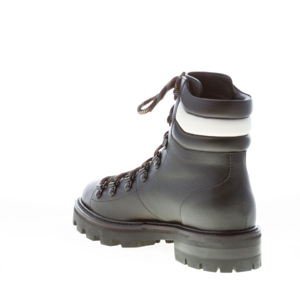 JIMMY CHOO donna scarponcino trekking Eshe Flat in pelle NERO e latte - immagine 4