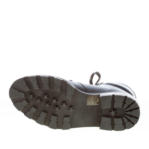 JIMMY CHOO donna scarponcino trekking Eshe Flat in pelle NERO e latte - immagine 8