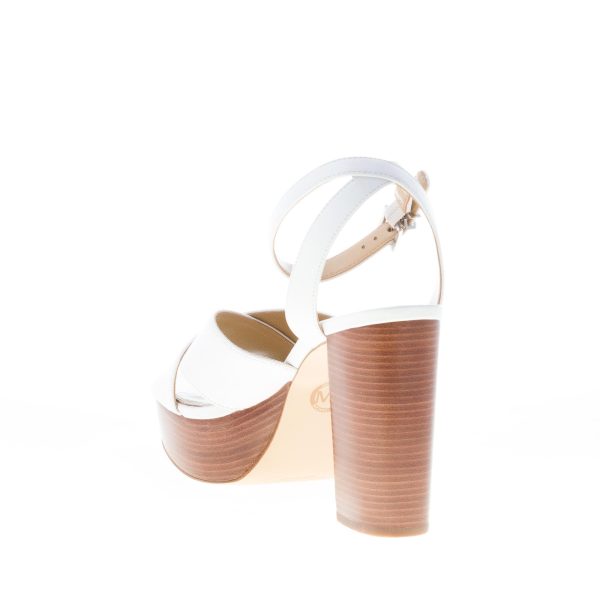 MICHAEL KORS donna sandalo Odette Platform in pelle BIANCO con fasce incrociate. Tacco 11 cm - immagine 4