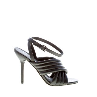 MICHAEL KORS donna sandalo Royce in pelle NERO con fasce incrociate e cinturino alla caviglia. Tacco 10,5 cm