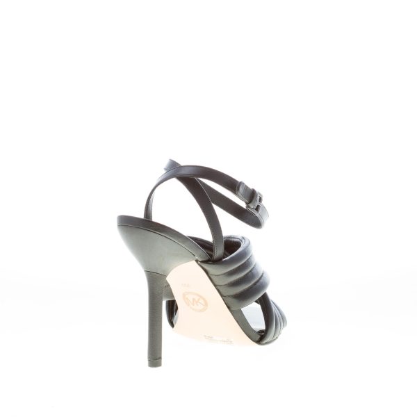MICHAEL KORS donna sandalo Royce in pelle NERO con fasce incrociate e cinturino alla caviglia. Tacco 10,5 cm - immagine 3
