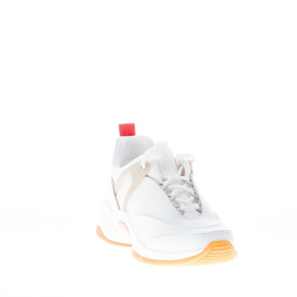 MICHAEL KORS donna sneaker Sparks Trainer in tessuto e pelle BIANCO più arancione - immagine 2