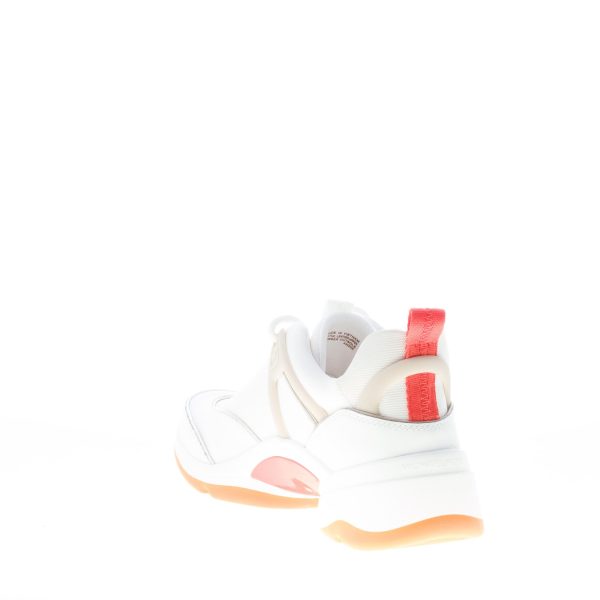 MICHAEL KORS donna sneaker Sparks Trainer in tessuto e pelle BIANCO più arancione - immagine 4