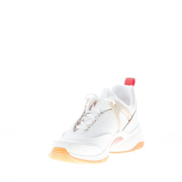 MICHAEL KORS donna sneaker Sparks Trainer in tessuto e pelle BIANCO più arancione - immagine 6