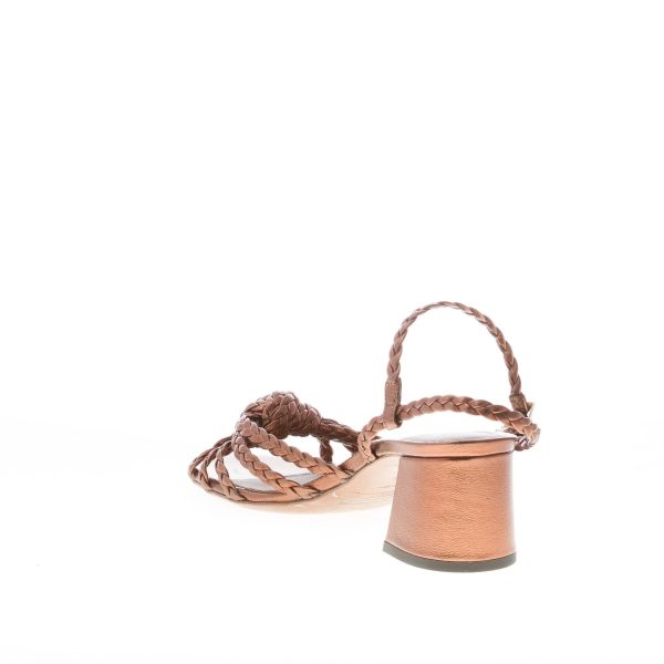 L'AUTRE CHOSE donna sandalo in pelle BRONZO con listini intrecciati e nodo. Tacco 6 cm - immagine 4