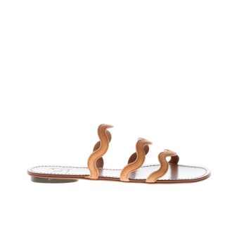 L'AUTRE CHOSE donna sandalo ciabatta in camoscio SIGARO con fasce. Tacco 1 cm