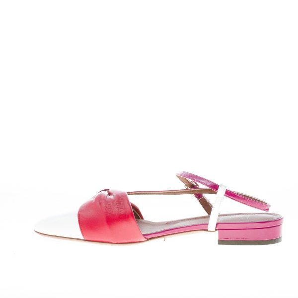 L'AUTRE CHOSE donna slingback con fiocco in vernice e nappa BIANCO e fuxia. Tacco 2,5 cm - immagine 5