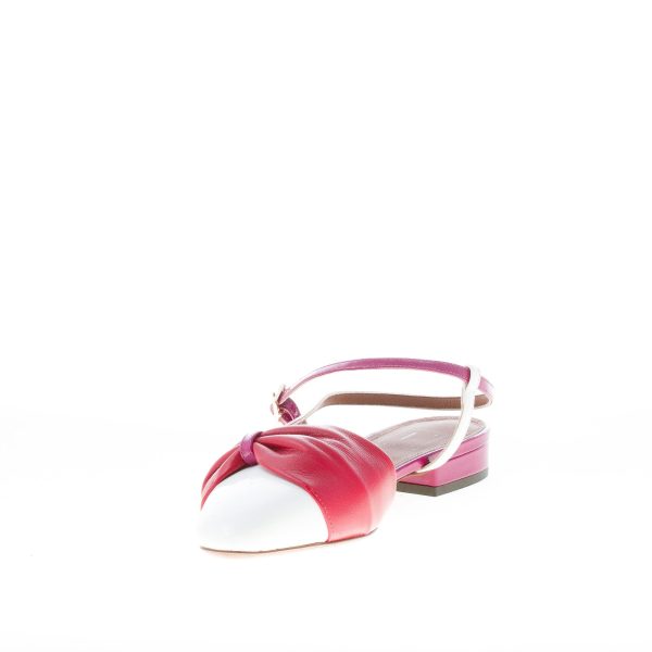 L'AUTRE CHOSE donna slingback con fiocco in vernice e nappa BIANCO e fuxia. Tacco 2,5 cm - immagine 6