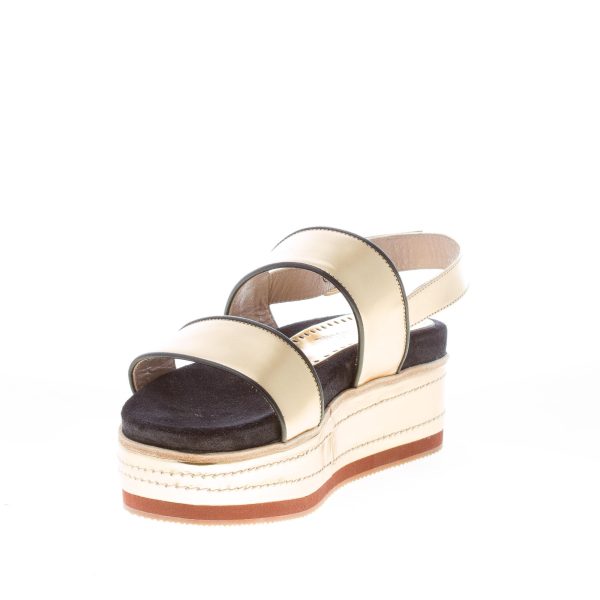 MARIA CRISTINA donna sandalo platform in pelle specchio ORO. Zeppa  5,5 cm - immagine 6