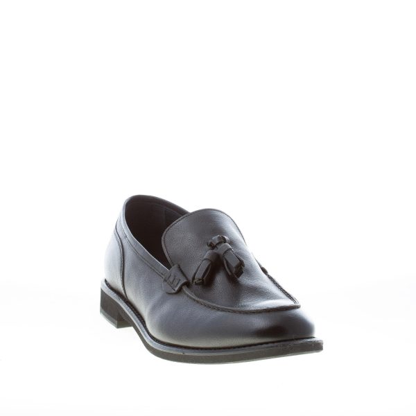 MARINI uomo mocassino in pelle di bufalo NERO con nappine. Suola micro - immagine 2