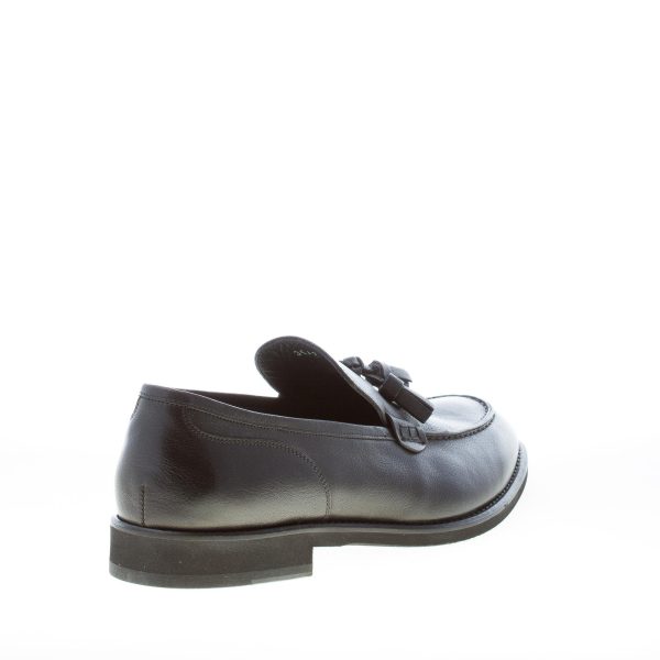 MARINI uomo mocassino in pelle di bufalo NERO con nappine. Suola micro - immagine 3