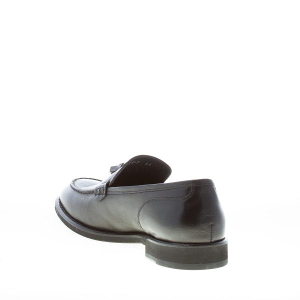 MARINI uomo mocassino in pelle di bufalo NERO con nappine. Suola micro - immagine 4