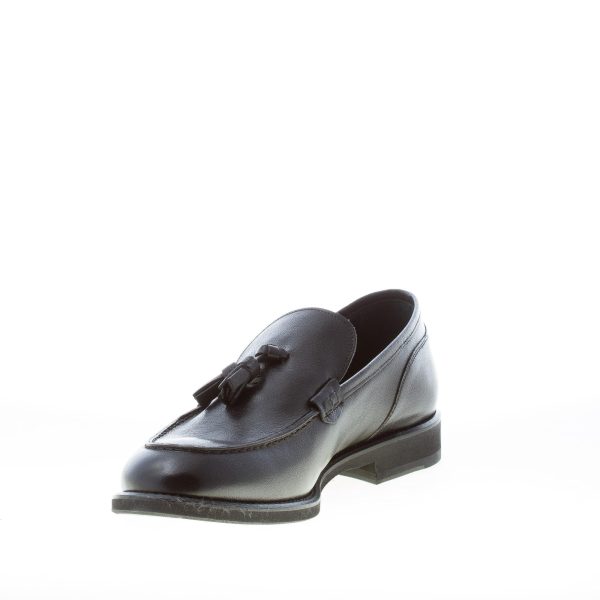 MARINI uomo mocassino in pelle di bufalo NERO con nappine. Suola micro - immagine 6